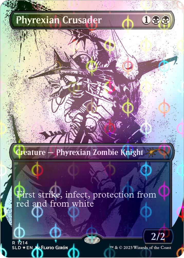Phyrexian Crusader (Step-and-Compleat Foil) (1214) [Secret Lair Drop] [Borderless]