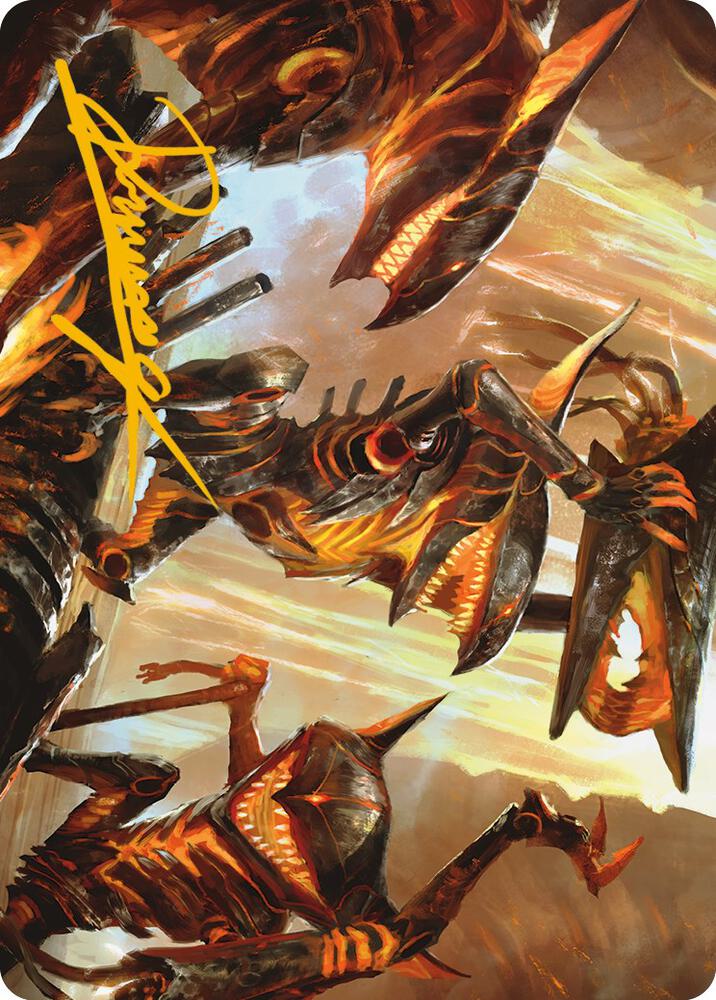 Gleeful Demolition Art Card (Gold-Stamped Signature) (28) [Phyrexia: All Will Be One Art Series]