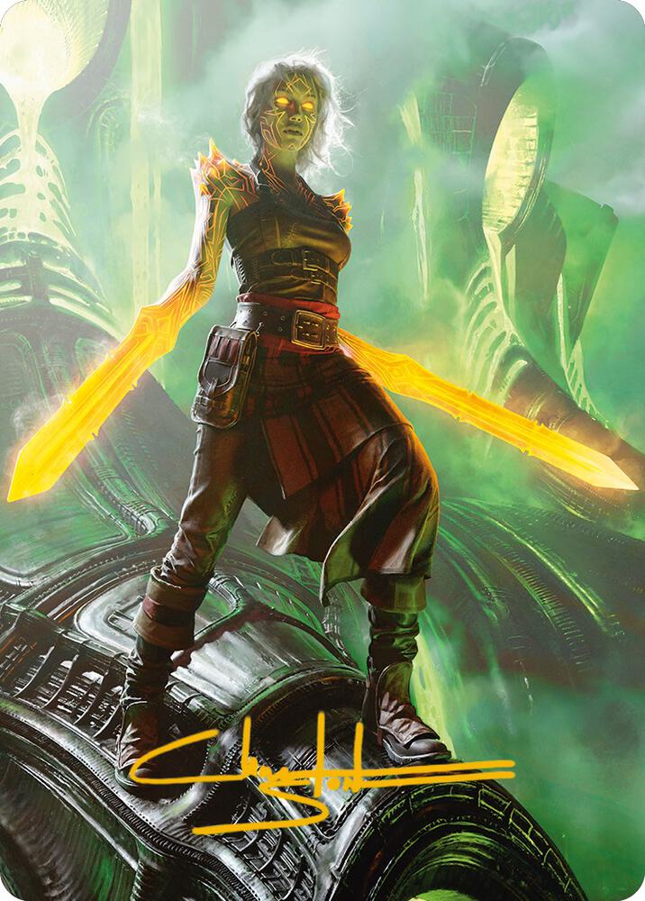 Nahiri, the Unforgiving Art Card (51/81) (Gold-Stamped Signature) [Phyrexia: All Will Be One Art Series]
