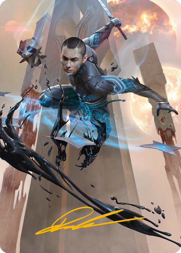 Kaito, Dancing Shadow Art Card (48/81) (Gold-Stamped Signature) [Phyrexia: All Will Be One Art Series]