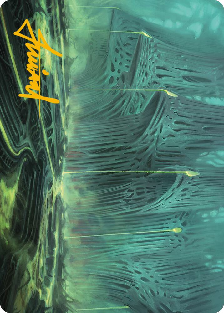 Swamp Art Card (Gold-Stamped Signature) (63) [Phyrexia: All Will Be One Art Series]