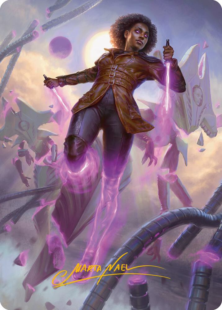 Kaya, Intangible Slayer Art Card (Gold-Stamped Signature) (49) [Phyrexia: All Will Be One Art Series]