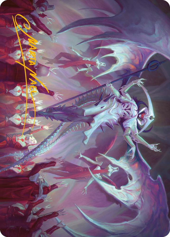Atraxa, Grand Unifier Art Card (45/81) (Gold-Stamped Signature) [Phyrexia: All Will Be One Art Series]