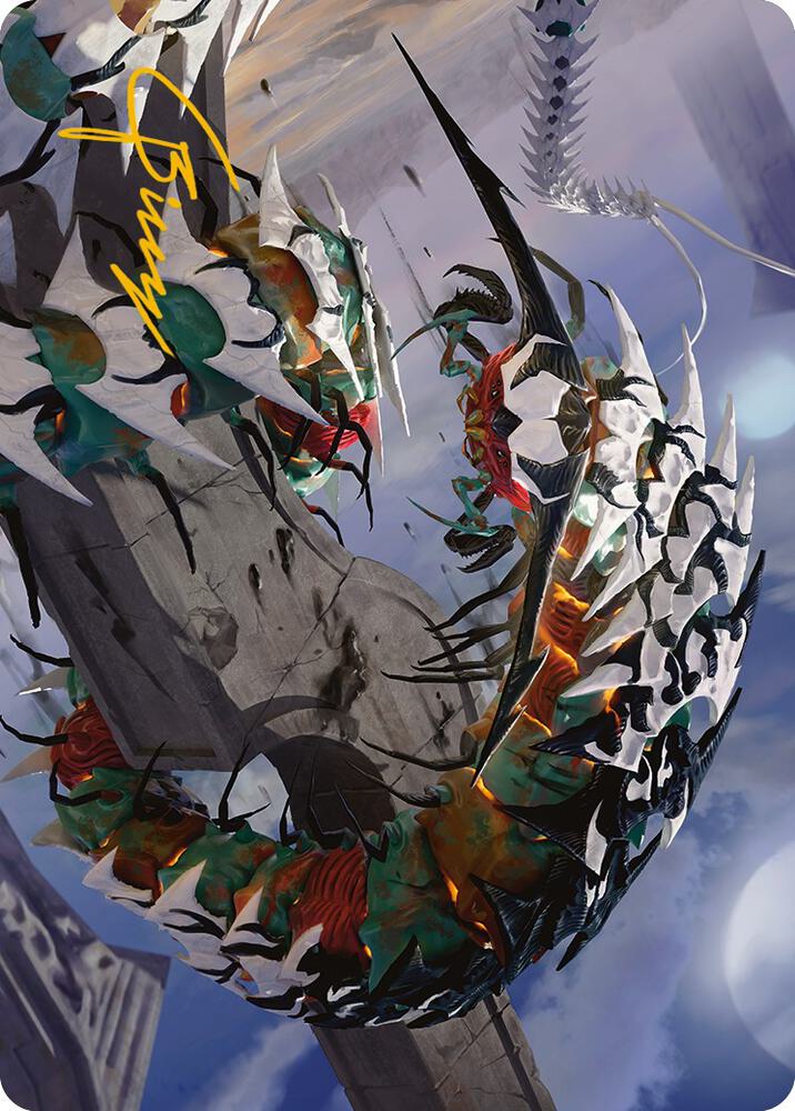 Atraxa's Skitterfang Art Card (Gold-Stamped Signature) (55) [Phyrexia: All Will Be One Art Series]