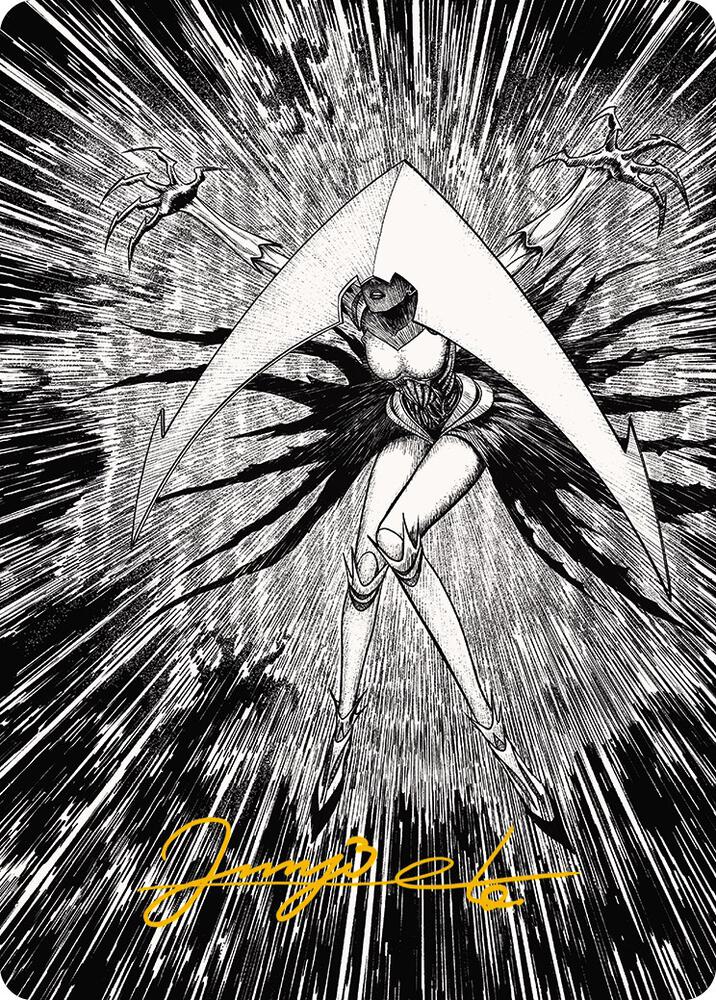 Elesh Norn, Mother of Machines Art Card (64/81) (Gold-Stamped Signature) [Phyrexia: All Will Be One Art Series]