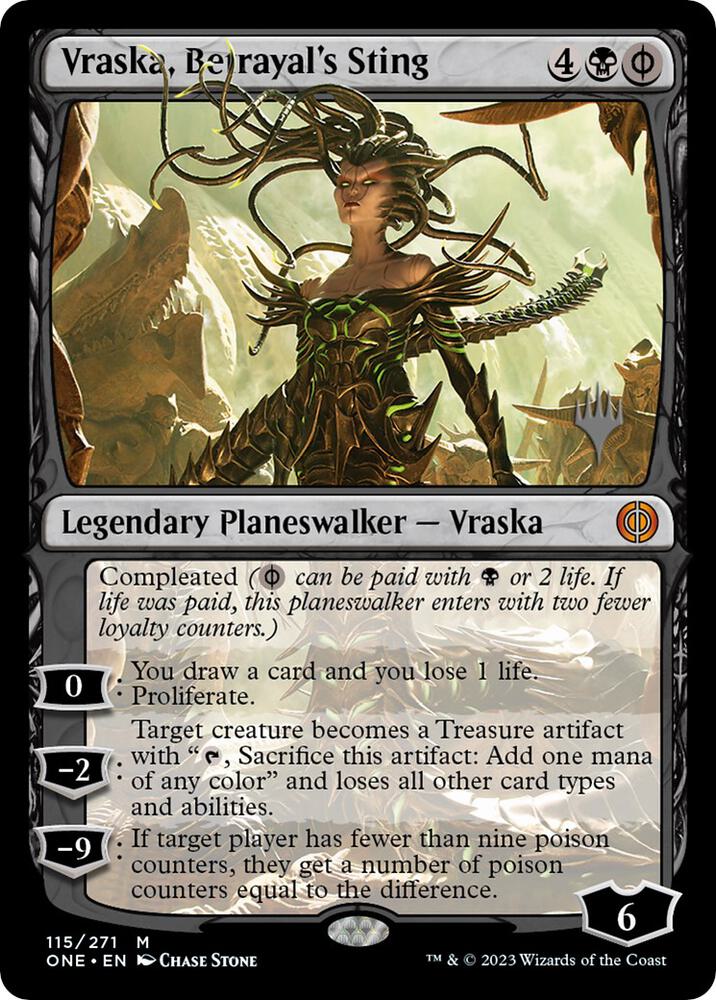 Vraska, Betrayal's Sting (115) [Phyrexia: All Will Be One Promos]