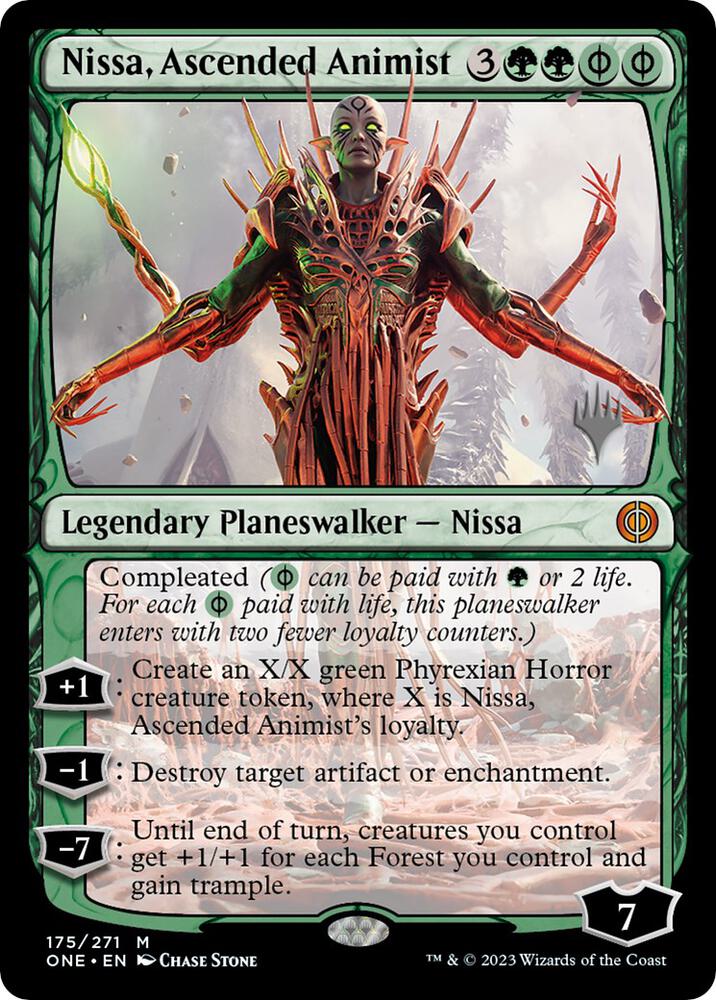 Nissa, Ascended Animist (175) [Phyrexia: All Will Be One Promos]