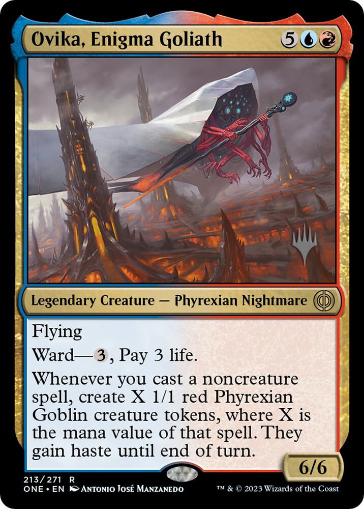 Ovika, Enigma Goliath (213) [Phyrexia: All Will Be One Promos]