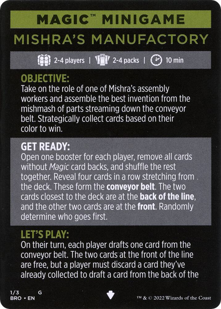 Magic Minigame: Mishra's Manufactory (1) [The Brothers' War]