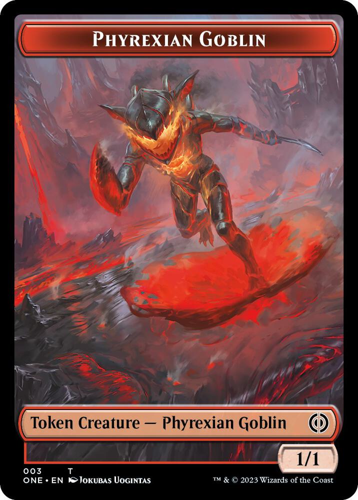 Phyrexian Goblin // Samurai Double-Sided Token (3 // 2) [Phyrexia: All Will Be One]