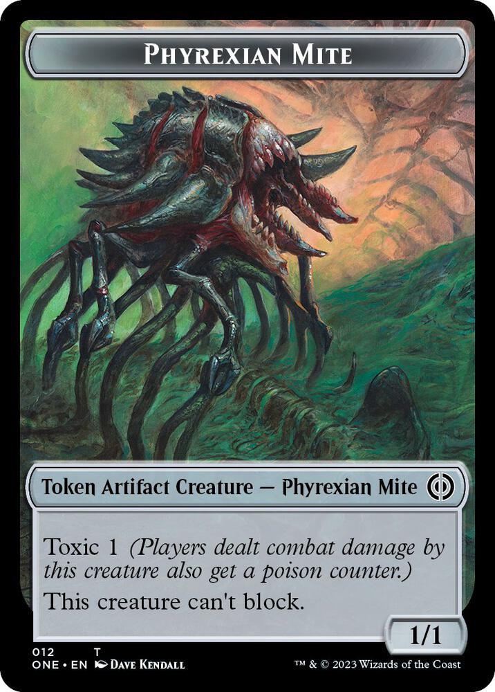 Phyrexian Mite (012) // Drone Double-Sided Token (12 // 8) [Phyrexia: All Will Be One]
