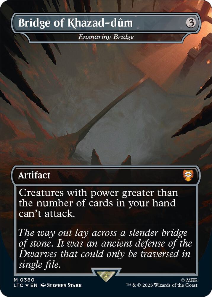 Bridge of Khazad-dum - Ensnaring Bridge (Borderless) (Surge Foil) (380) [Tales of Middle-earth Commander] [Borderless]