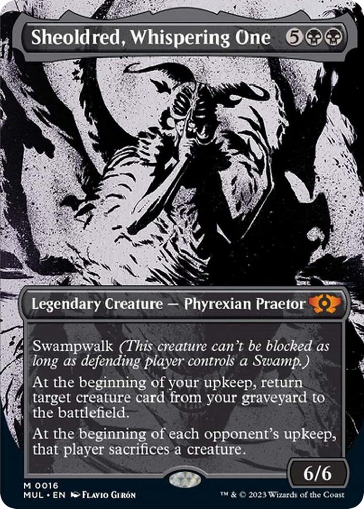 Sheoldred, Whispering One (16) [Multiverse Legends] [Showcase, Borderless]