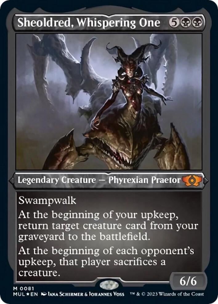 Sheoldred, Whispering One (Foil Etched) (81) [Multiverse Legends]