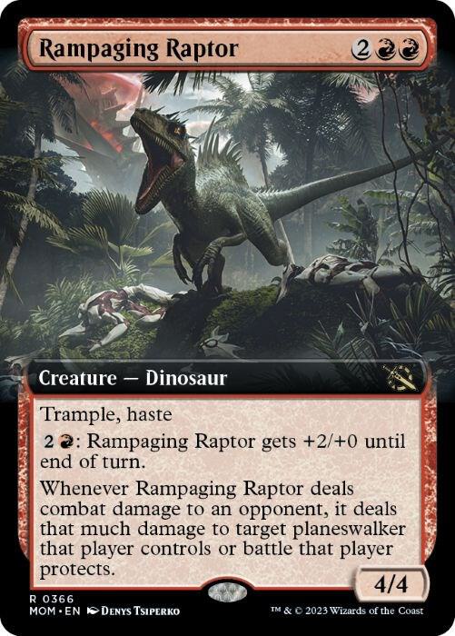 Rampaging Raptor (Extended Art) (366) [March of the Machine] [Extended Art]
