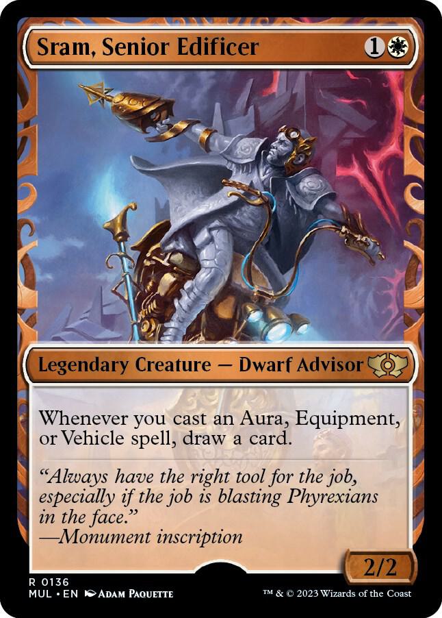 Sram, Senior Edificer (Halo Foil) (136) [Multiverse Legends] [Showcase]