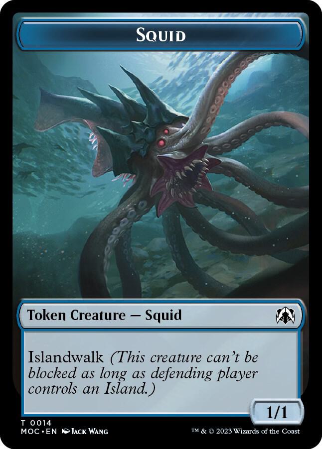 Squid // Human Double-sided Token (14 // 26) [March of the Machine Commander]