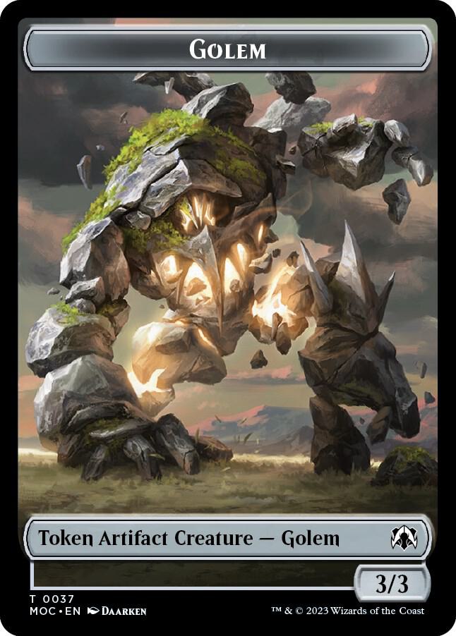 Golem // Clue Double-sided Token (37 // 33) [March of the Machine Commander]