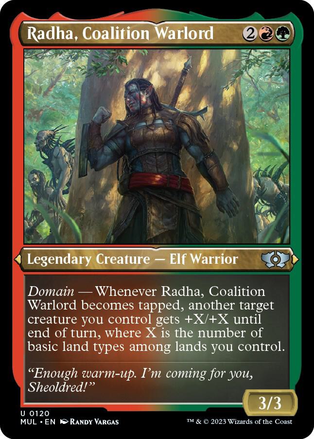 Radha, Coalition Warlord (Foil Etched) (120) [Multiverse Legends]