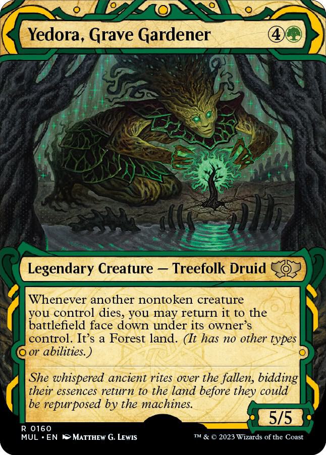 Yedora, Grave Gardener (Halo Foil) (160) [Multiverse Legends] [Showcase, Borderless]