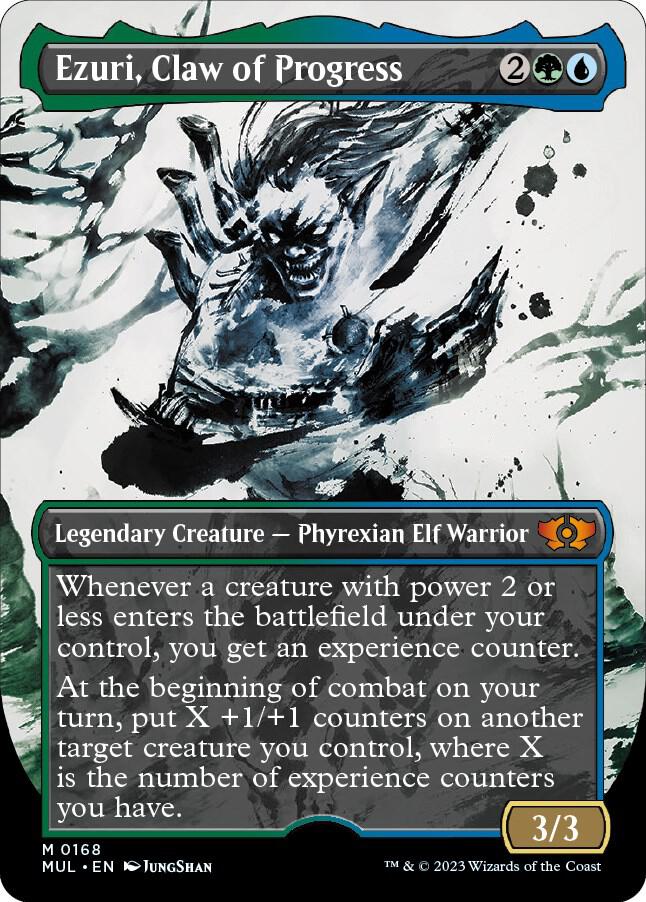 Ezuri, Claw of Progress (Halo Foil) (168) [Multiverse Legends] [Showcase, Borderless]