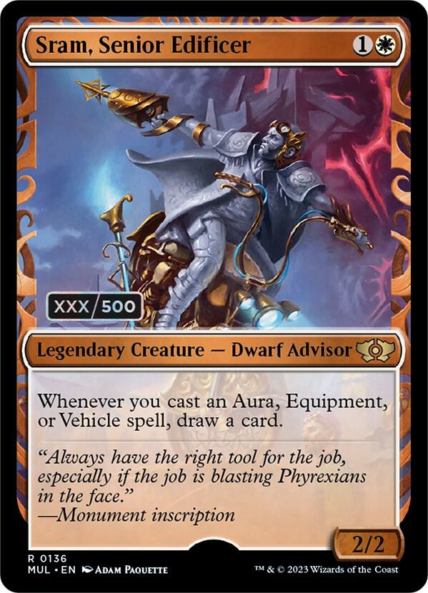 Sram, Senior Edificer (Serial Numbered) (136) [Multiverse Legends] [Showcase]