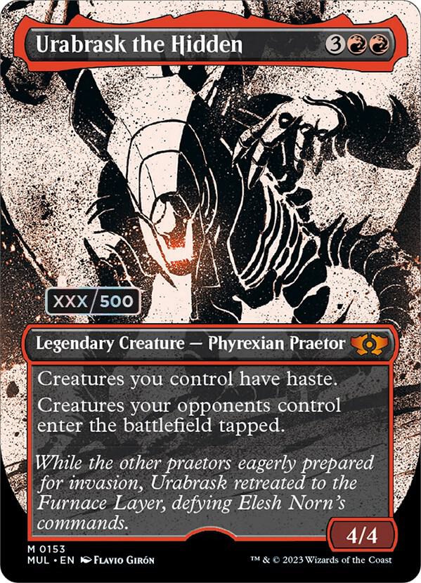 Urabrask the Hidden (Serial Numbered) (153) [Multiverse Legends] [Showcase, Borderless]