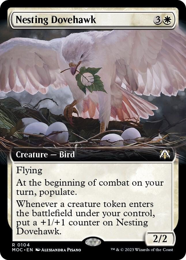 Nesting Dovehawk (Extended Art) (104) [March of the Machine Commander] [Extended Art]