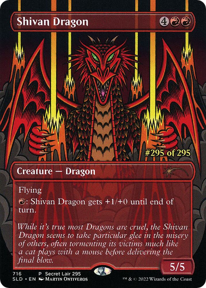 Shivan Dragon (Serial Numbered) (716) [Secret Lair Drop] [Borderless]