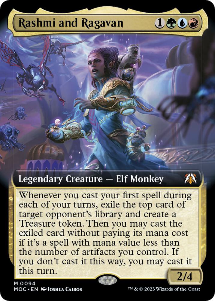 Rashmi and Ragavan (Extended Art) (94) [March of the Machine Commander] [Extended Art]