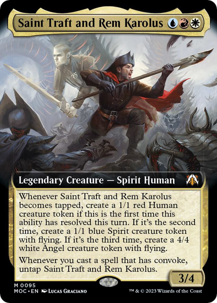 Saint Traft and Rem Karolus (Extended Art) (95) [March of the Machine Commander] [Extended Art]