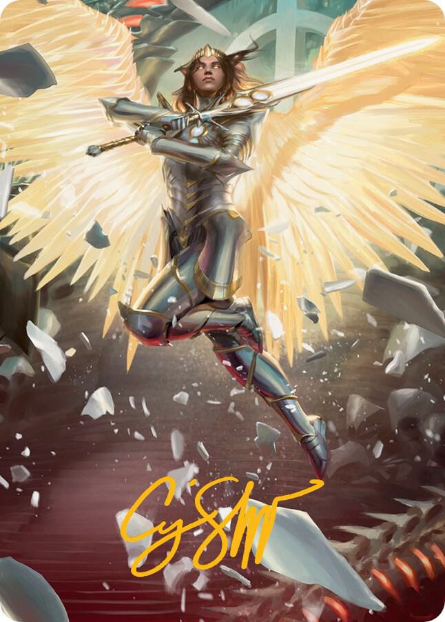 Archangel Elspeth Art Card (Gold-Stamped Signature) (1) [March of the Machine Art Series]