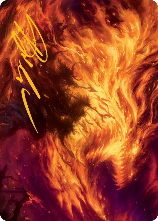 Stoke the Flames Art Card (Gold-Stamped Signature) (38) [March of the Machine Art Series]