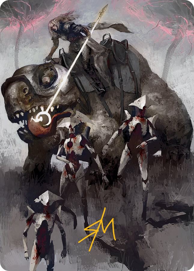 Thalia and The Gitrog Monster Art Card (Gold-Stamped Signature) (65) [March of the Machine Art Series]