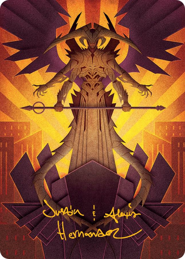 Atraxa, Praetors' Voice Art Card (Gold-Stamped Signature) (77) [March of the Machine Art Series]