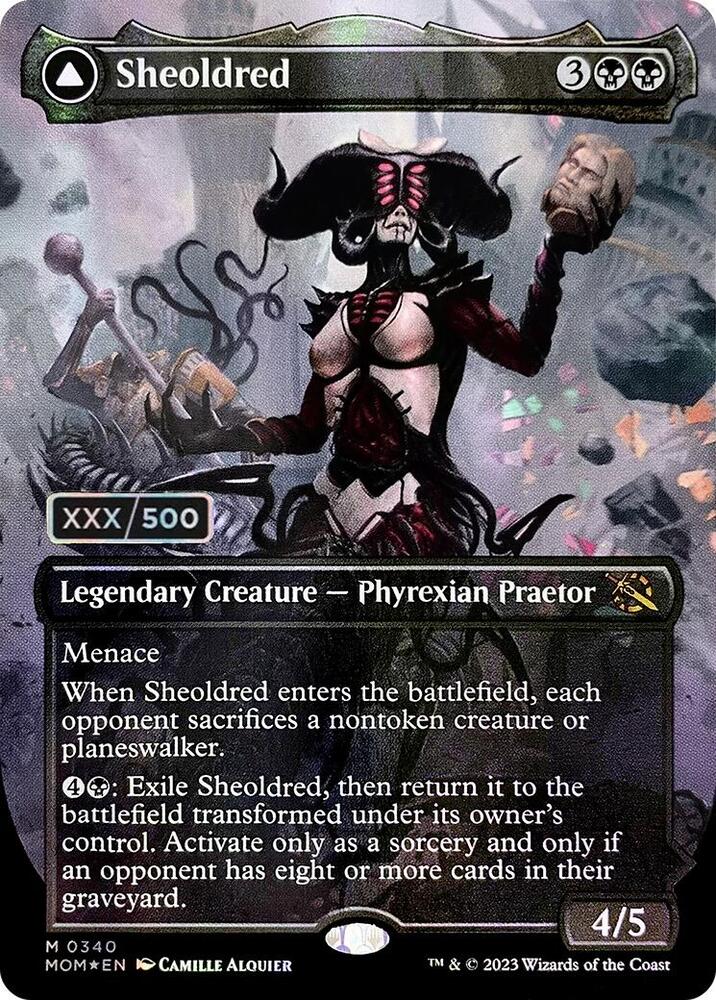Sheoldred (Serial Numbered) (340) [March of the Machine] [Borderless]