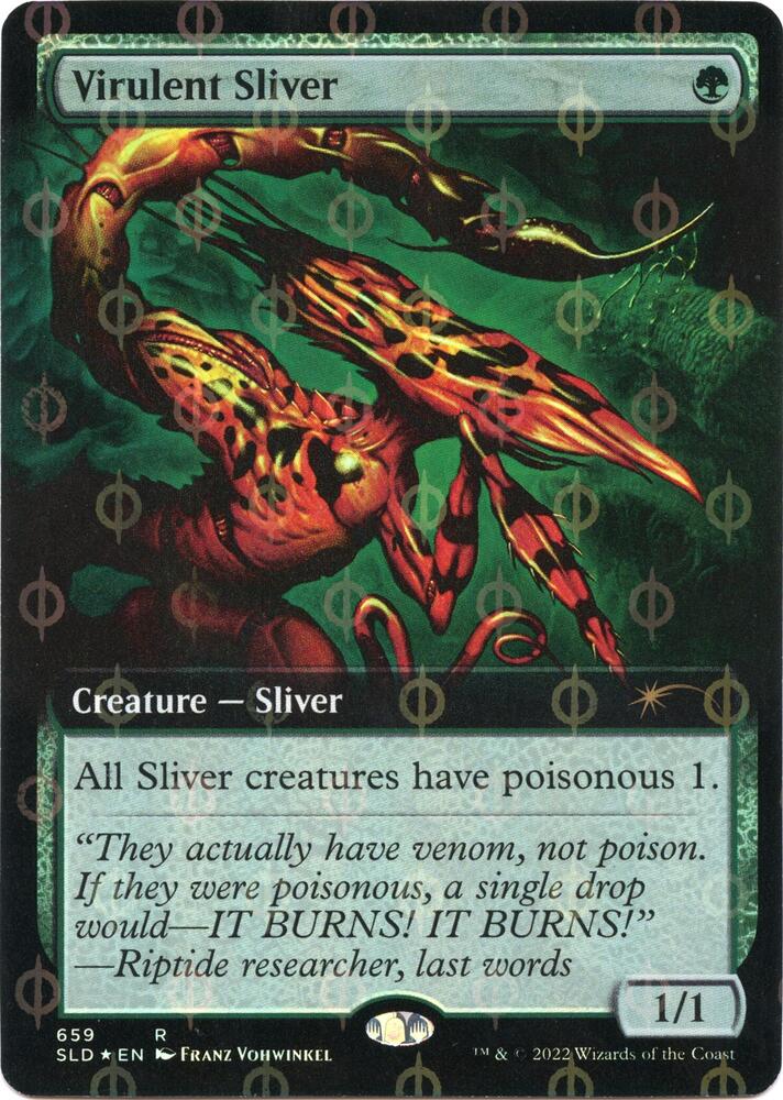 Virulent Sliver (Extended Art) (Step-and-Compleat Foil) (659) [Secret Lair Drop] [Extended Art]