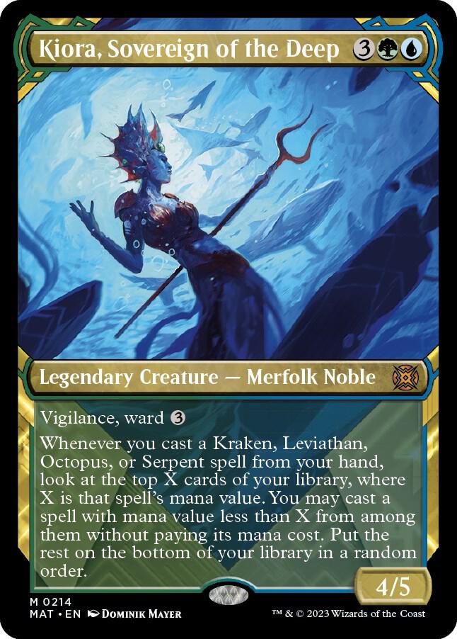 Kiora, Sovereign of the Deep (Halo Foil) (214) [March of the Machine: The Aftermath] [Showcase]