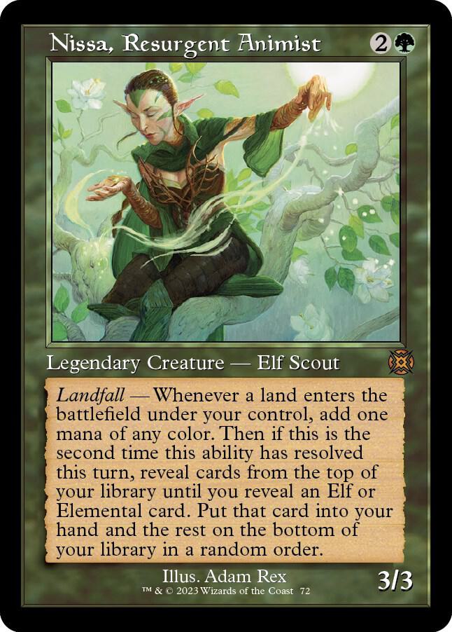 Nissa, Resurgent Animist (Retro Frame) (72) [March of the Machine: The Aftermath] [Showcase]