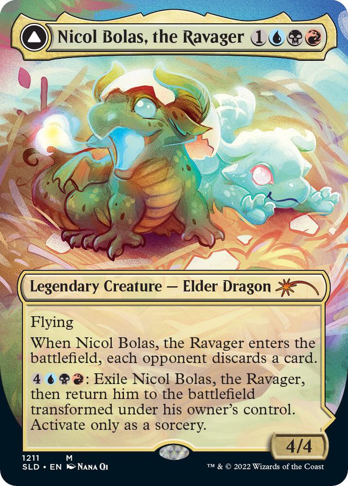 Nicol Bolas, the Ravager (Display Commander) - Thick Stock (1211) [Secret Lair Drop] [Borderless]