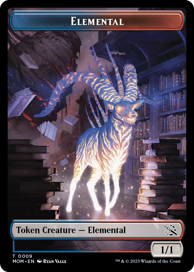 Elemental (0009) // Dinosaur Double-Sided Token (2 // 7) [March of the Machine]