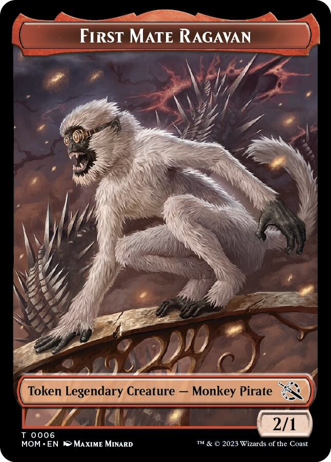First Mate Ragavan // Emblem - Teferi's Talent Double-Sided Token (6 // 44) [March of the Machine Commander]