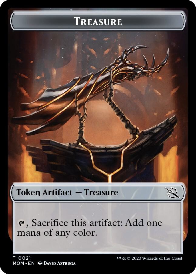 Treasure (0021) // Emblem - Teferi Akosa of Zhalfir Double-Sided Token (21 // 22) [March of the Machine]