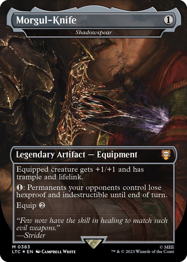 Morgul-Knife - Shadowspear (Borderless) (Surge Foil) (383) [Tales of Middle-earth Commander] [Borderless]