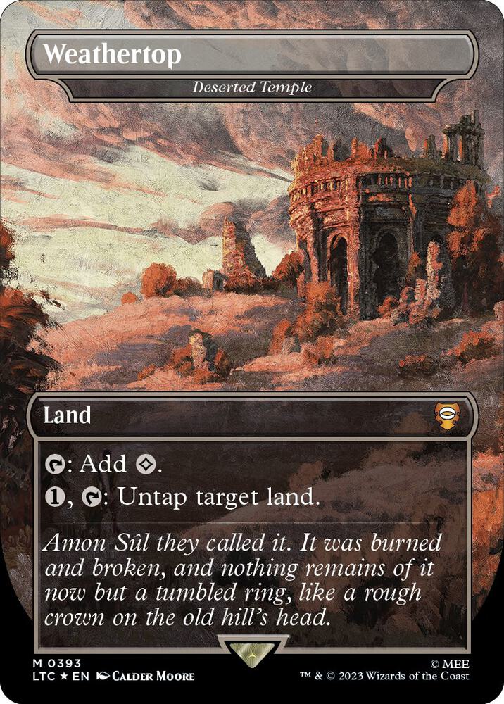 Weathertop - Deserted Temple (Borderless) (Surge Foil) (393) [Tales of Middle-earth Commander] [Borderless]