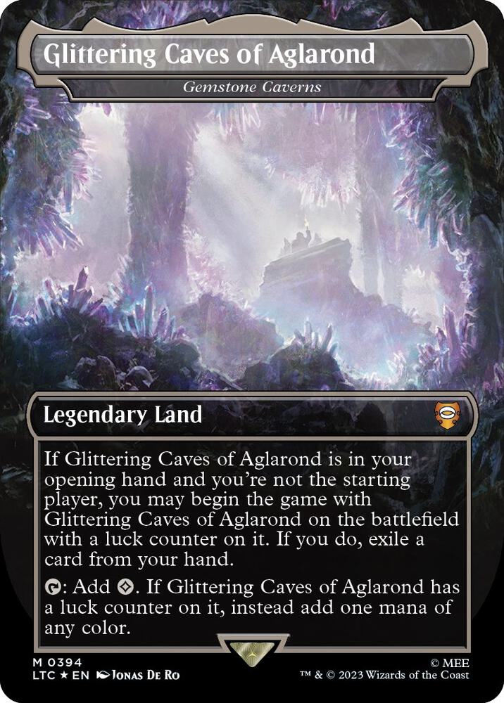Glittering Caves of Aglarond - Gemstone Caverns (Borderless) (Surge Foil) (394) [Tales of Middle-earth Commander] [Borderless]