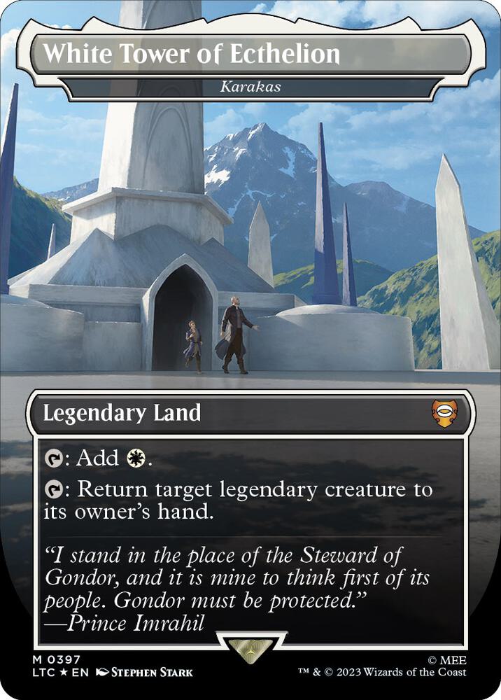 White Tower of Ecthelion - Karakas (Borderless) (Surge Foil) (397) [Tales of Middle-earth Commander] [Borderless]