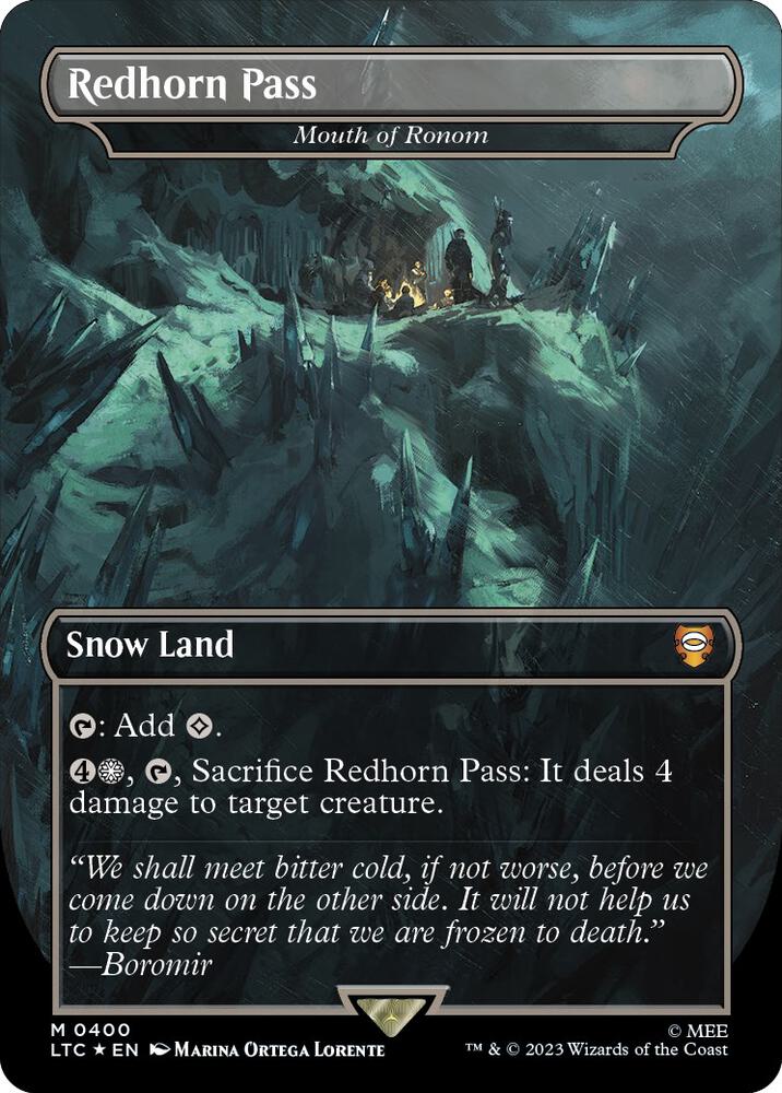 Redhorn Pass - Mouth of Ronom (Borderless) (Surge Foil) (400) [Tales of Middle-earth Commander] [Borderless]