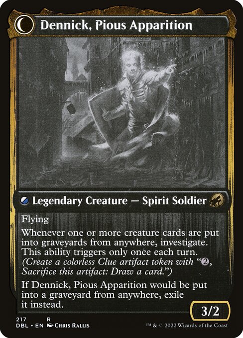 Dennick, Pious Apprentice (217) [Innistrad: Double Feature] Reverse