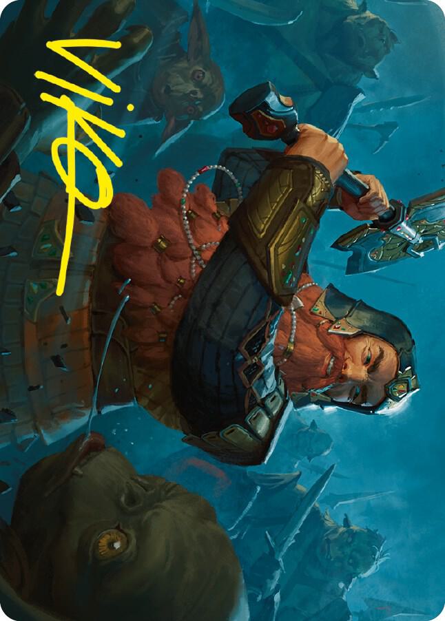 Gimli, Counter of Kills Art Card (10/81) (Gold-Stamped Signature) [Universes Beyond: The Lord of the Rings: Tales of Middle-earth Art Series]